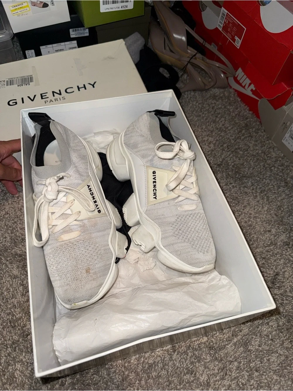 Givenchy Off-White Knit Sock Platform Sneakers